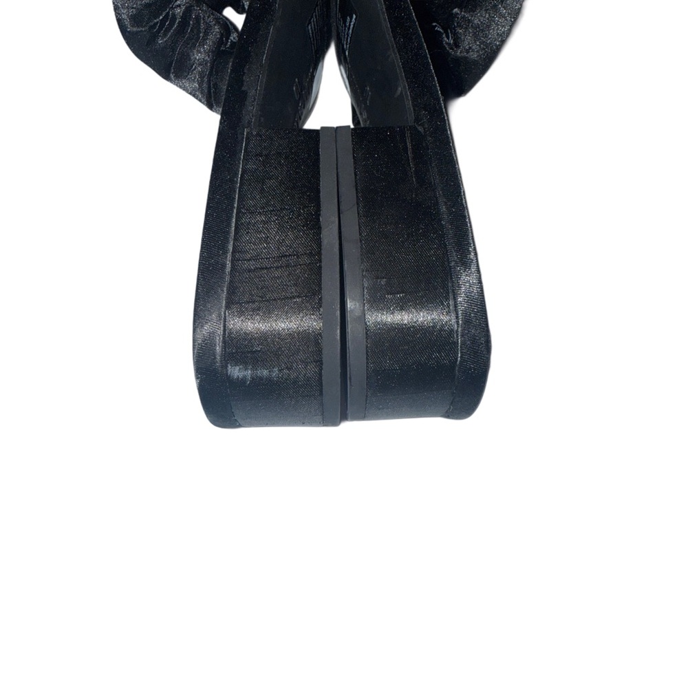 Sam & Libby Black Satin Ruffled Slide Mules Women's Size 10 - New - Picture 6 of 8
